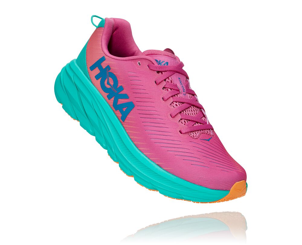 Hoka One One Rincon 3 Löparskor Dam Rosa/Gröna - SE-6023815
